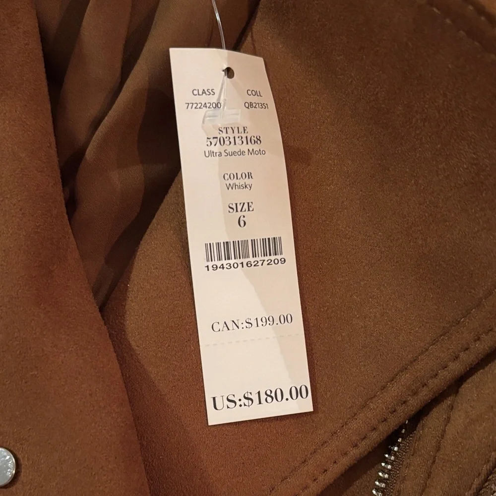 White House Black Market Tan Leather Jacket - Picture 6 of 6